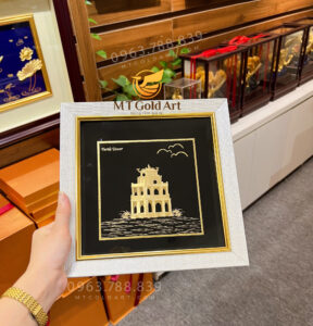 Tranh văn hóa - Tranh tháp rùa dát vàng 24k